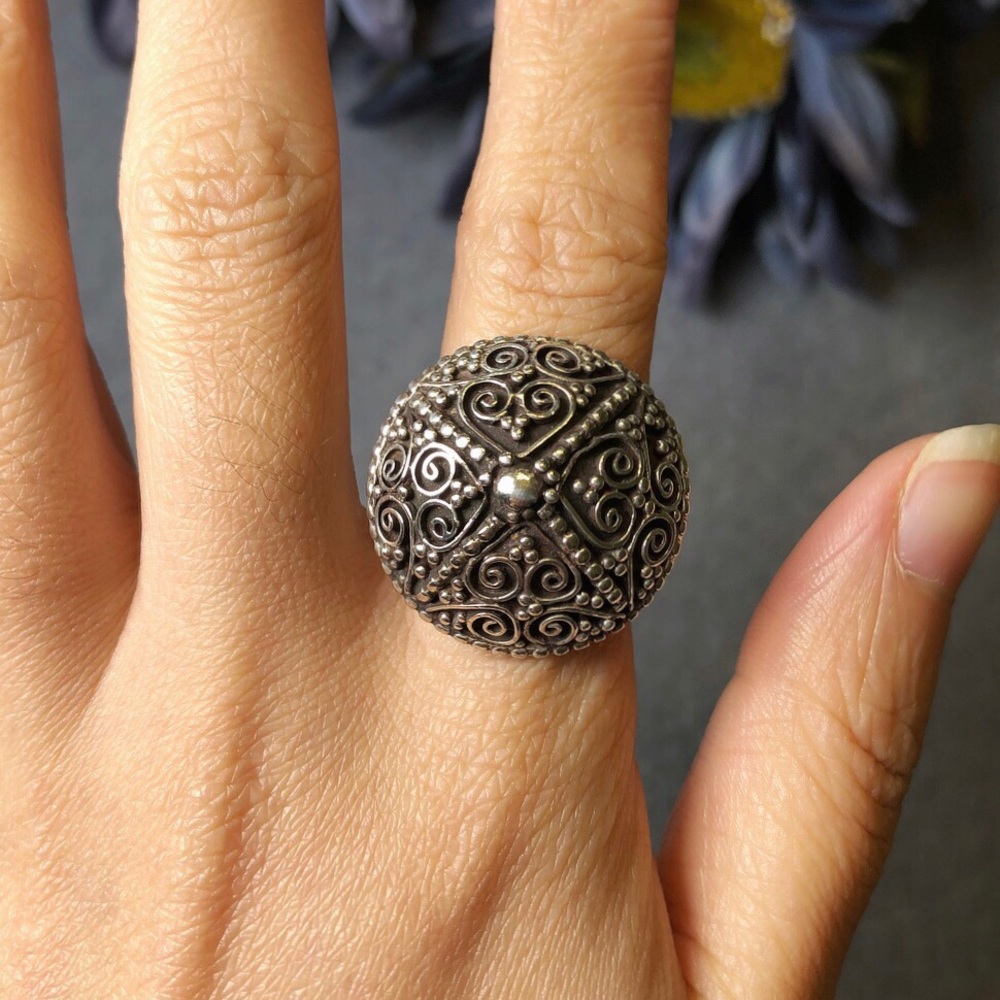 Clearancesterling Silver Engraved Ring - image 1